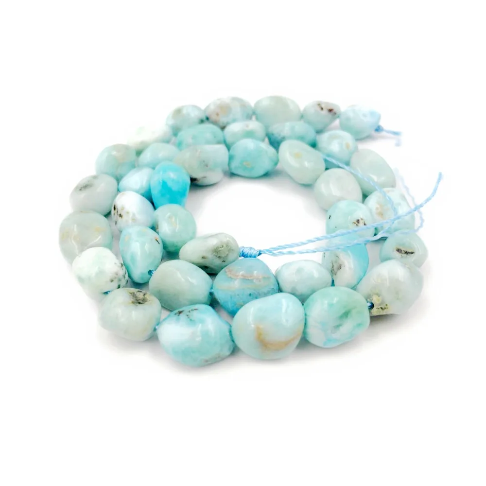 

Lii Ji Natural Stone Larimar Irregular Shape approx 7x9-7x10mm DIY Jewelry Making Bracelet or Necklace about 39cm