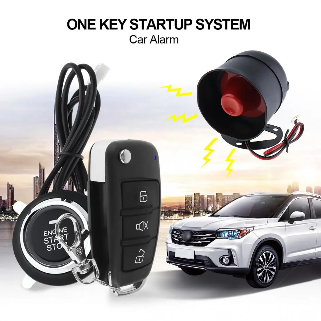 Universal Car Alarm System Remote Start Stop Engine System ...