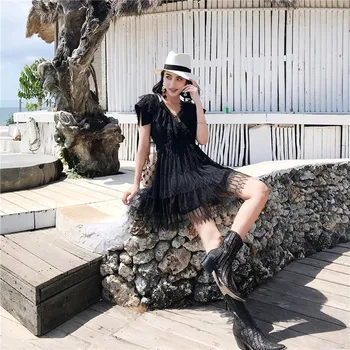 

2019 Dress Sexy Celebrity Backless Short Lace Wommen V Neck Vintage Night Club Temperament Body con Party Dresses Wholesale