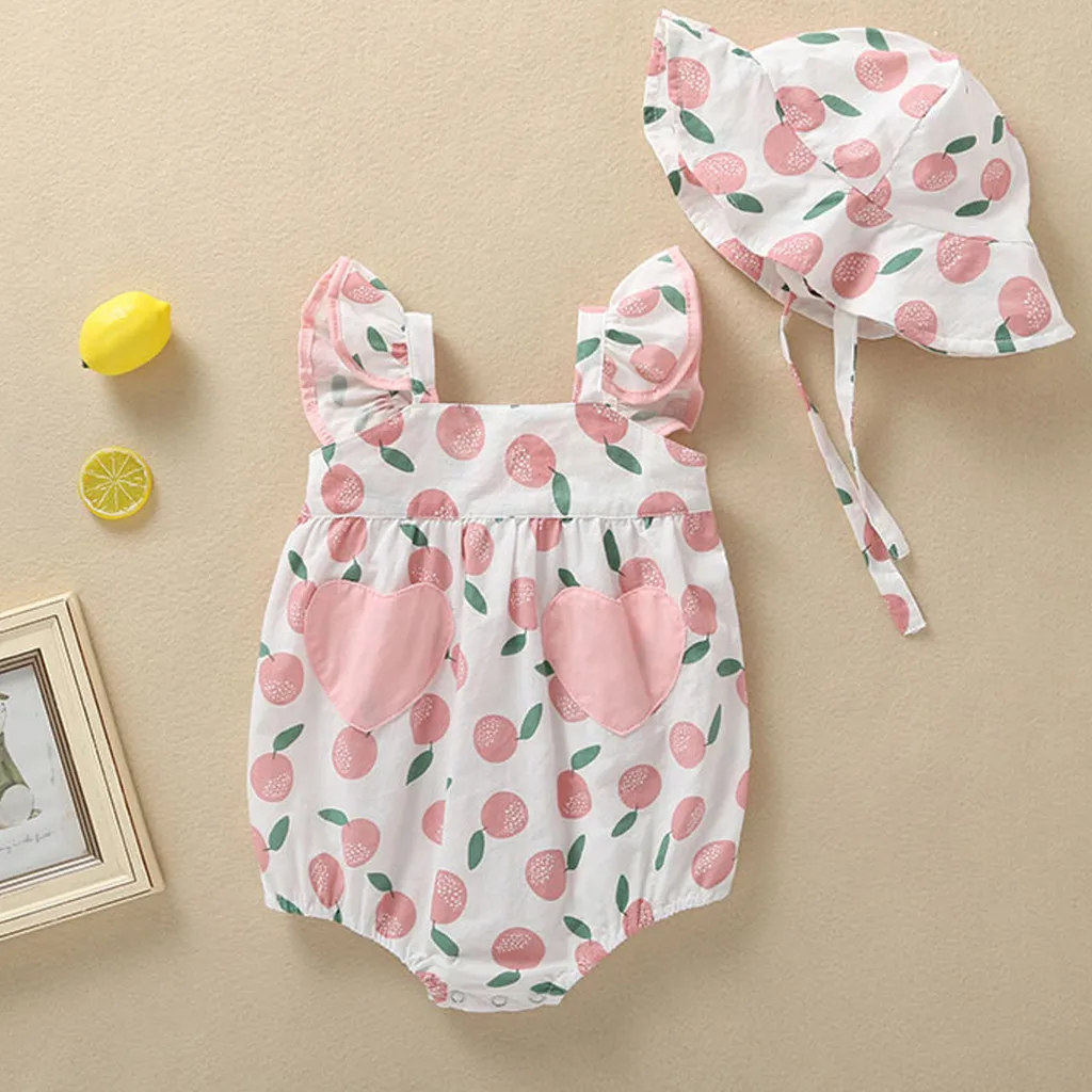 baby sunsuit and hat