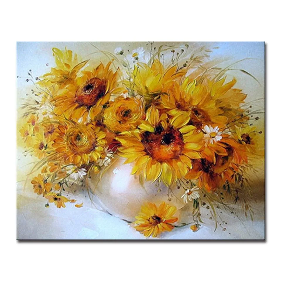 

DIY Painting By Numbers Paint Framework Kits Coloring Sunflowe Modern Cuadros Decorative Modular r Home Wall Art Picture Gift