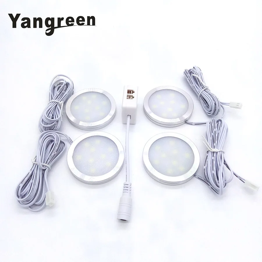 4/6 PCS LED ضوء تحت الكابين RGBW 9 المصابيح التحكم عن بعد عكس الضوء أضواء المطبخ خزانة مصباح إضاءة البار ليلة مصابيح المنزل الديكور