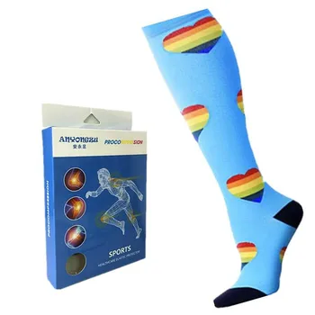 

Professional Prevent Varicose Veins Protect Legs Medical Compression Socks Love Design Sport Support Legs High Elastic Socks