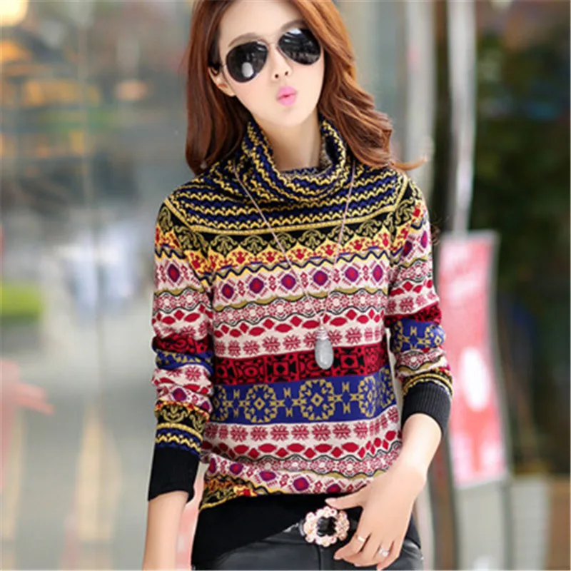 M-3XL кашемировый полосатый Женский свитер с высоким воротом, корейский осенне-зимний модный пуловер, топы с длинным рукавом, Вязанная одежда PZ032