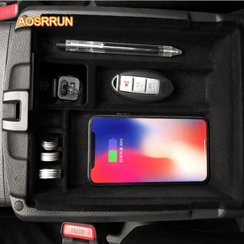 

AOSRRUN Special on-board QI wireless phone charging panel Car Accessories COVER For Nissan X-Trail 2018 2019