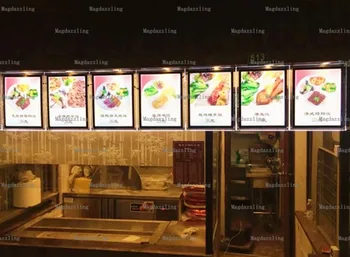 

(10pcs/lot) Ultra Thin Black Border Acrylic Frame LED Illuminate Menu Boards,A3 Slim LED Menu Light Box Signs for Restaurant