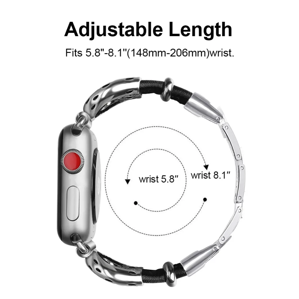 Ремешок для часов Apple watch band 42 мм/44/40/38 мм металлический браслет из нержавеющей