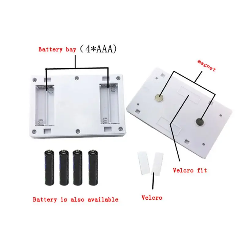 Магнитный ультра яркий мини COB светодиодный настенный светильник, переключатель, Ночной светильник, беспроводной, на батарейках, для гаража, спальни, шкафа
