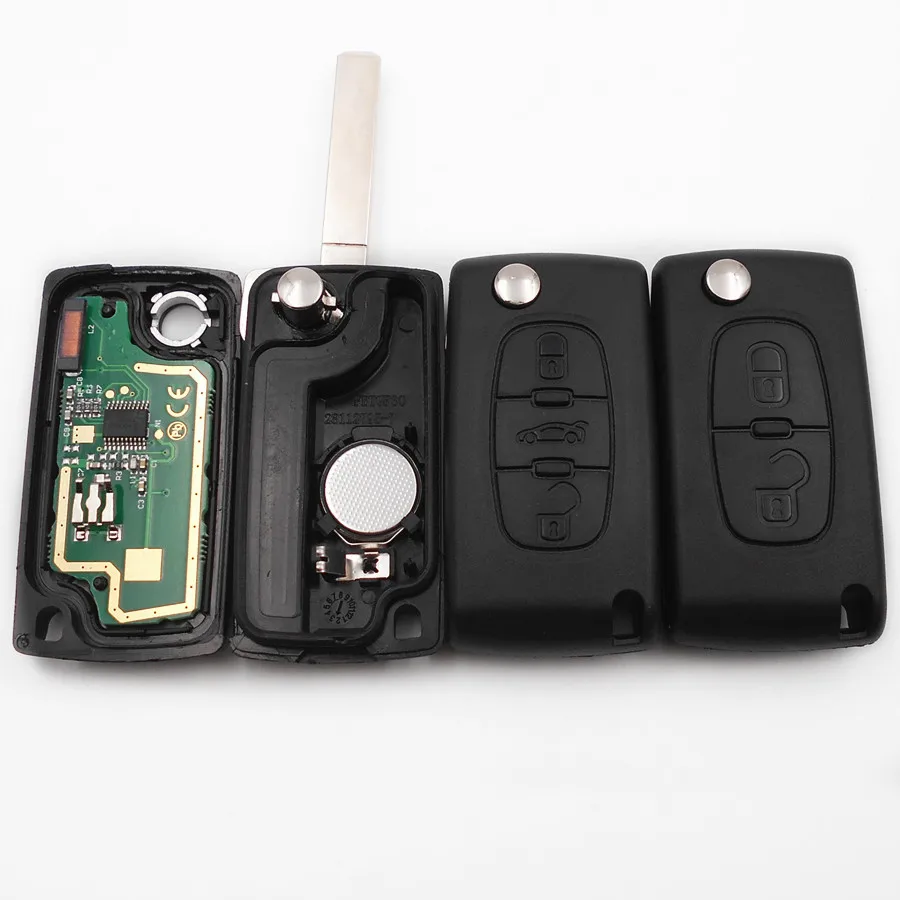 Remote Flip Key 2/3 Buttons 433MHz with ID46 chip for CITROEN C2 C3 C4 C5 Keyless Entry Fob Car Alarm