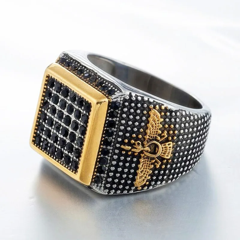 2019-new-arrived-Men-vintage-Iran-Faravahar-Ahura-Mazda-rings-Gold-silver-Color-Zoroastrian-fashion-ring
