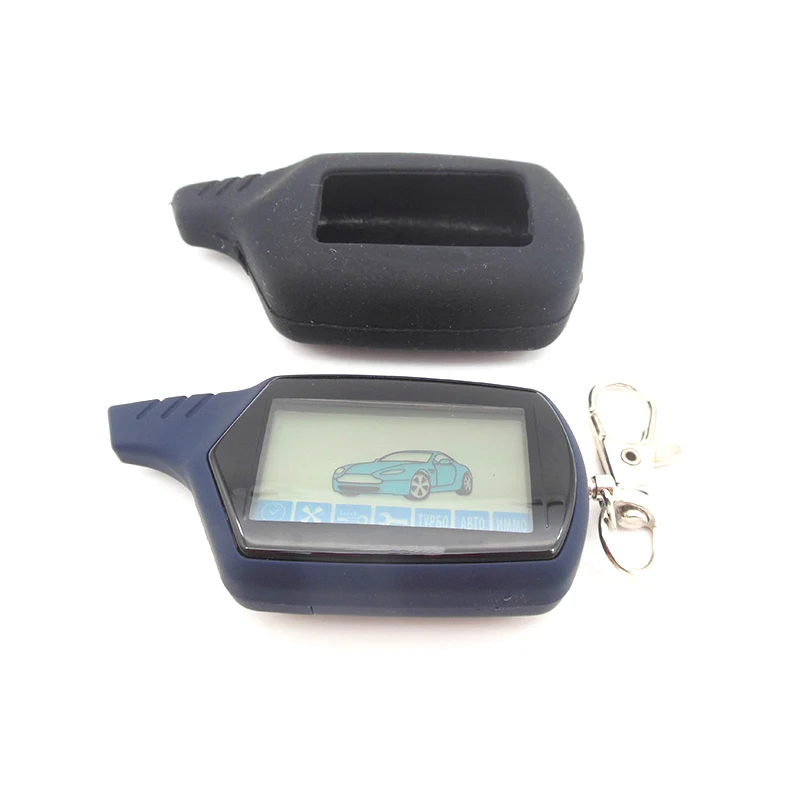 

2-way LCD Remote Control Key Fob, A91 Silicone Key Case For Russian Car Anti-theft Two Way Car Alarm System Starline A91