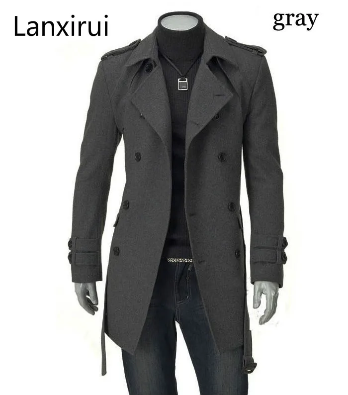 Billig Schnelle Verschiffen 2019 Neue Männer Jacken Doppel Platoon Schnalle Männer Lange Mantel Mit Gürtel Zweireiher Trenchcoat Dropshipping