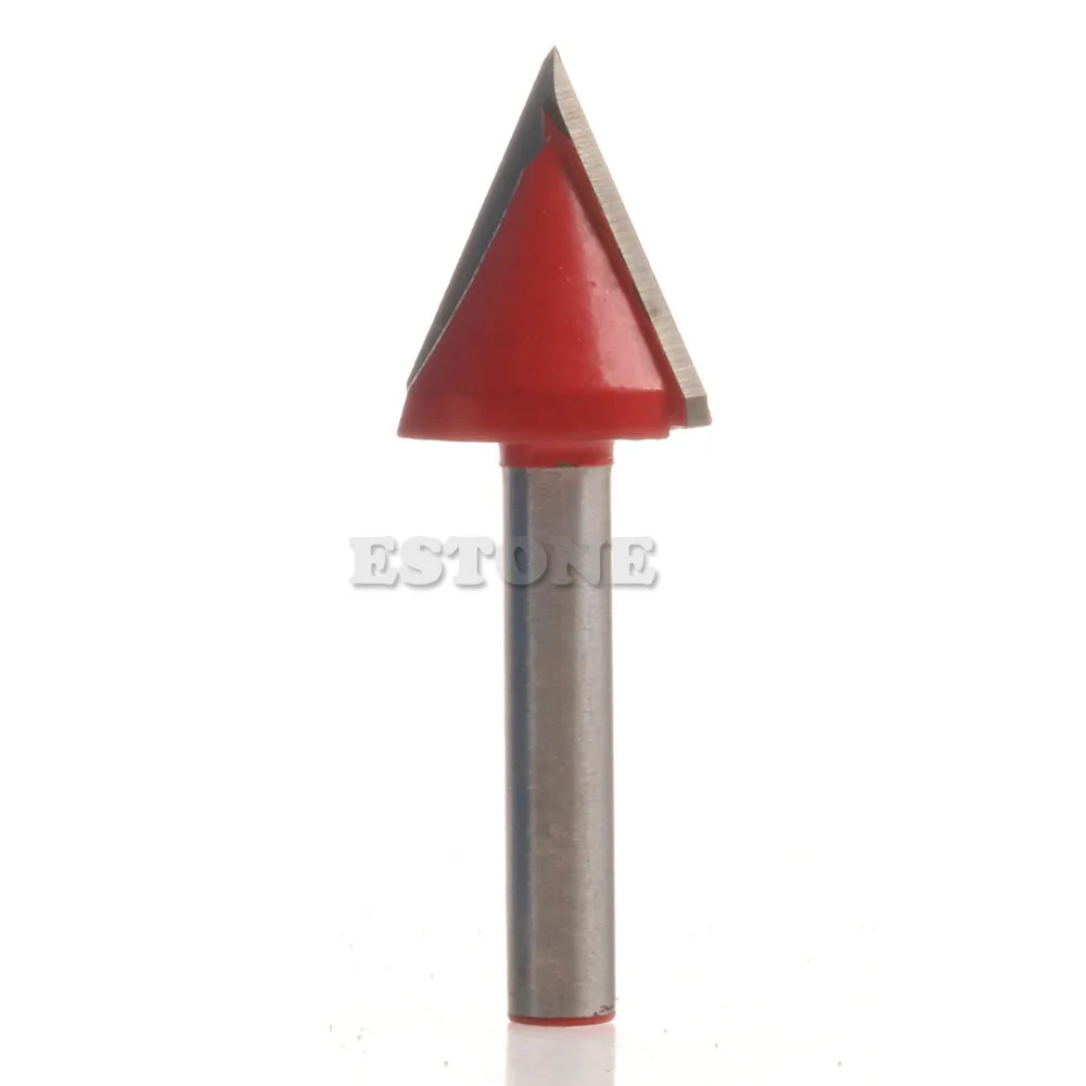 1//4/" Router CNC Engraving Woodworking V Groove Bottom Cleaning Bits 6mm x 22mm ^