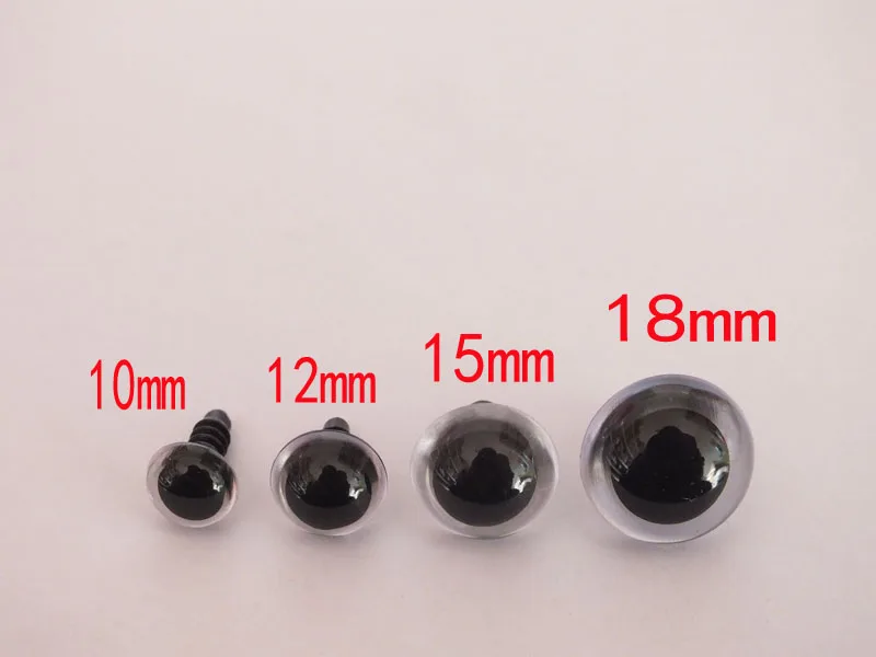 

80pcs/lot 10-18mm mixed size safety eyes with white washer-each size 20pcs