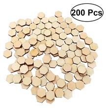 200 шт 12,5 мм 10 мм бук деревянный шестигранный орнамент из кусочков деревянных форм украшения, Декор DIY деревянные поделки украшения