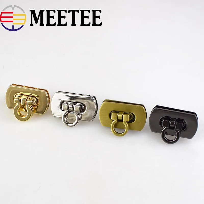 

2Pcs 25x17mm Handbag Bag Locks Buckle Fashion Twist Turn Lock Snaps For DIY Replacement Bags Purse Clasp Closure KY809