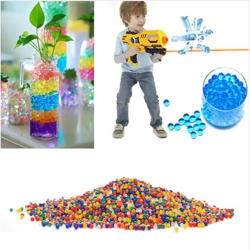 10000pcs bag colored orbeez soft crystal water paintball gun bullet grow water beads grow balls water