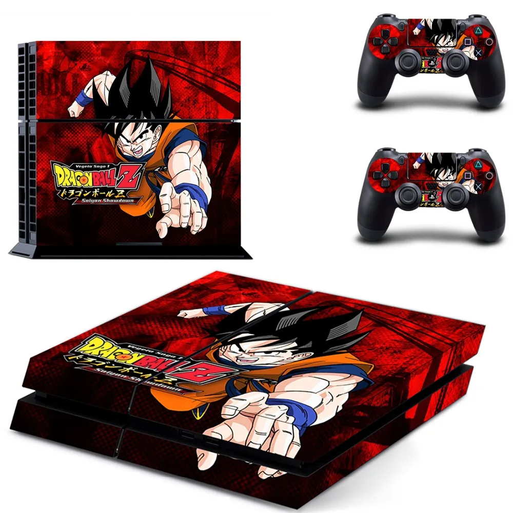 Виниловая наклейка Dragon Ball Z Goku на кожу для консоли Sony PS4 PlayStation 4 и 2 контроллера