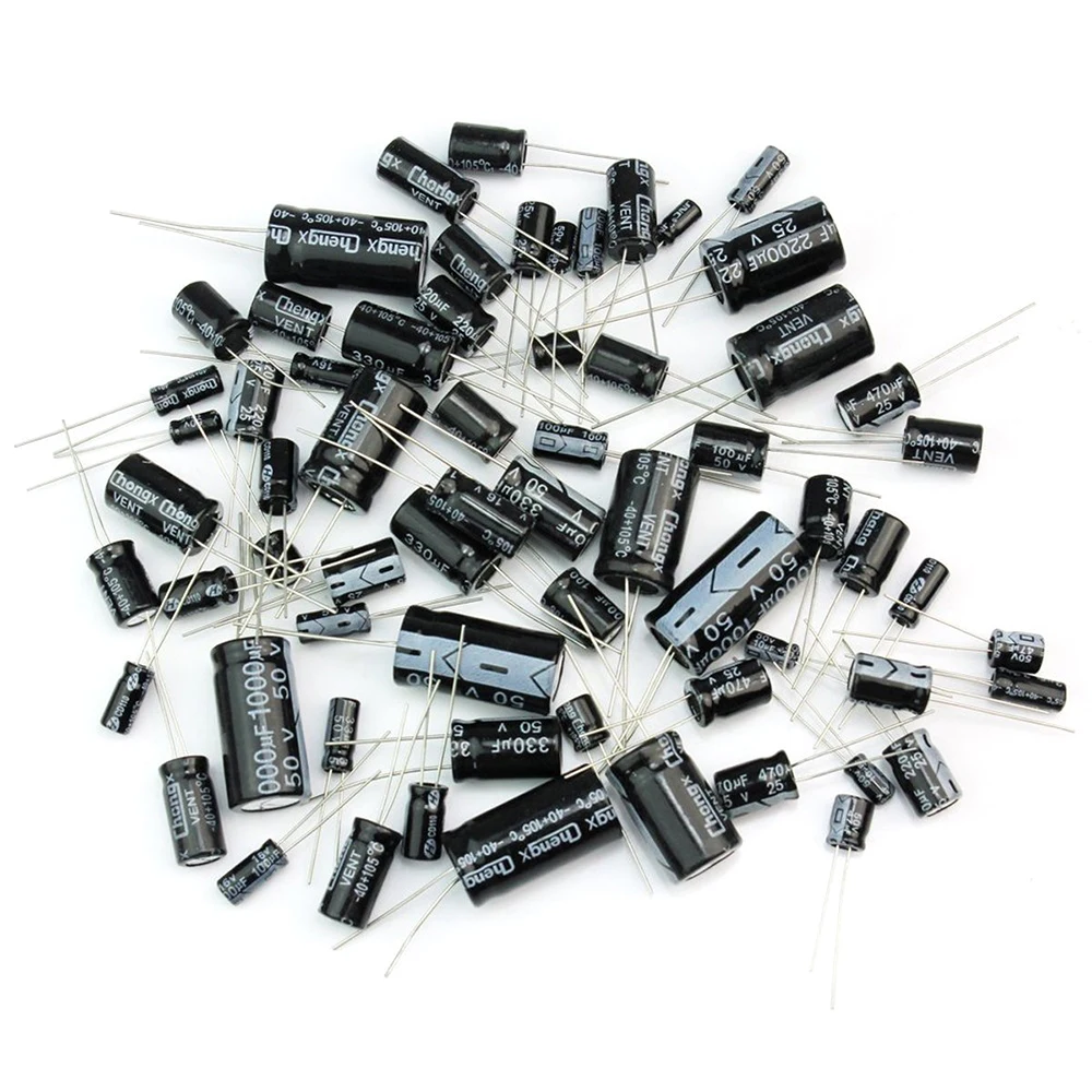 210Pcs 25 Value 0.1uF~220uF Electrolytic Capacitors Assortment Kit Set MF
