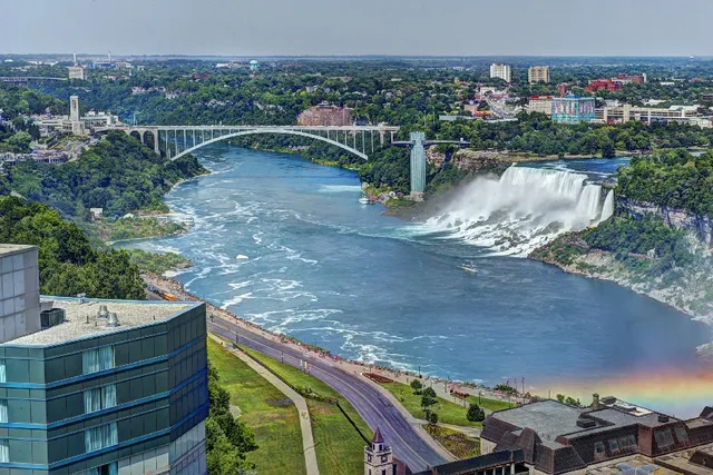 niagara falls rainbow bridge view waterfall bridge scenery landscape waterfall bridge