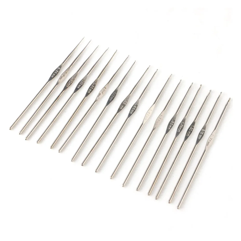 

16Pcs Metal Handle Crochet Hook Knitting Needles Set -Y102