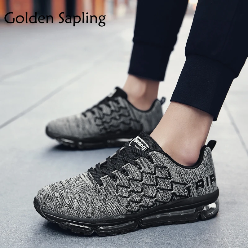

Golden Sapling Air Cushion Man Sneakers Breathable Fabric Mens Running Shoes Fitness Run Male Sports Sneaker GYM Sport Shoes Men