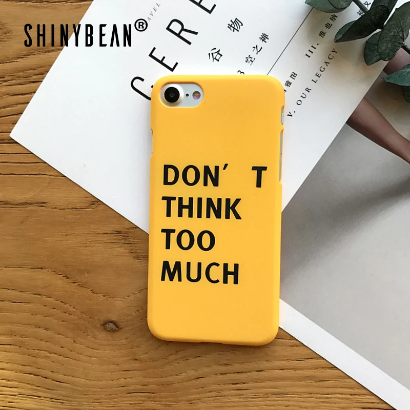 

ShinyBean Yellow Red Letter Phone Case For iphone 7 Matte Hard Cases For iPhone 7 Plus 6 6S 8 Plus X Ultra Thin Simple Cover