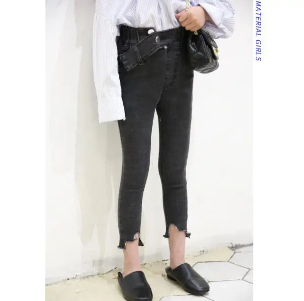 

2019 new wholesale girls denim pants fashion spring girls jean pants 4-9t B382