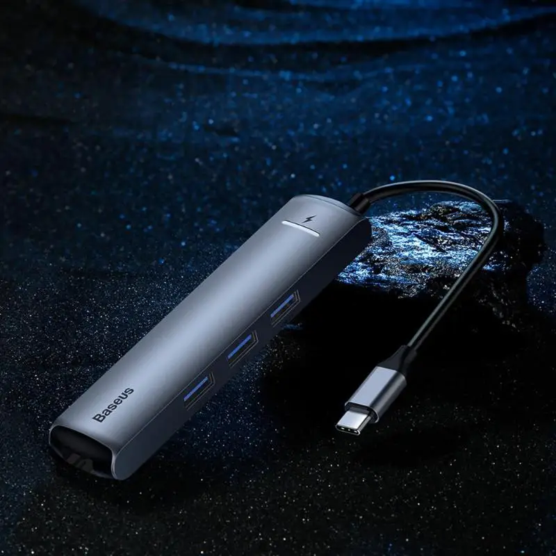 Baseus 6в1 концентратор адаптер для MacBook Pro концентратор usb type C к USB 3,0 HDMI RJ45 USB разветвитель для huawei Matebook аксессуары для компьютера