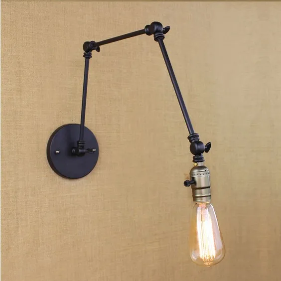 

RH Style Loft Industrial Vintage Wall Lamp Adjustable Long Arm Wall Light Sconce Arandelas lamparas Pared