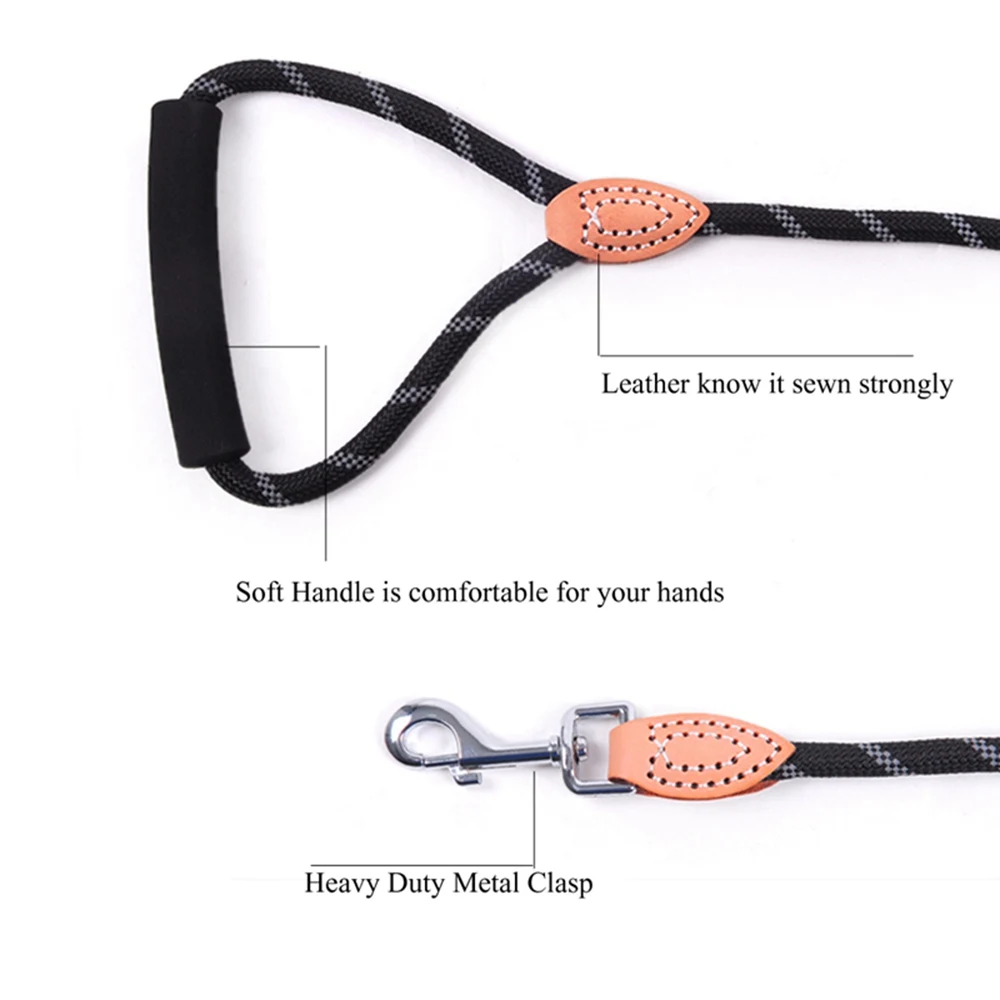 Dog Leash Rope For Medium Large Dogs Reflective Pet Lead Leash Dog-Collar Durable Dog Ropes Leashes Pet Training Walking YS0072 (2)