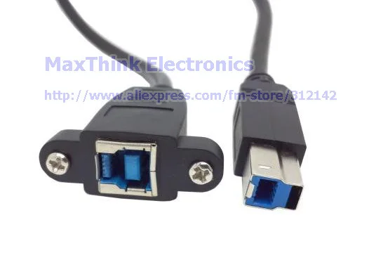 Super Speed USB 3.0 back panel mount female To Male B type extension cable 4.jpg