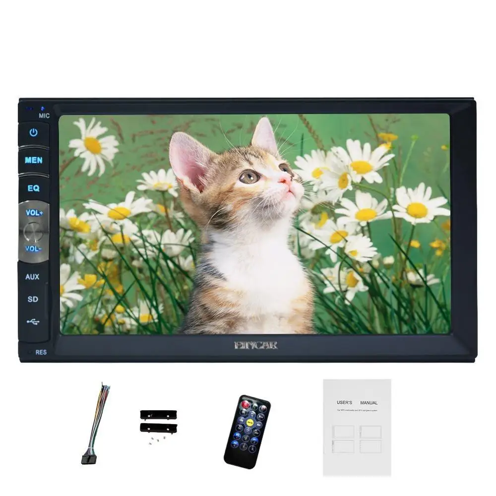 

EinCar 7'' Double Din Car Stereo MP5 Player Capacitive Touch Screen In Dash Bluetooth Car Radio MP3 Player Audio Receiver Suppor