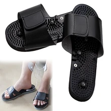 1 пара кнопка электрический стимулятор мышц расслабляющий мышечный Массажер Акупунктура пульса терапия тапочки забота о здоровье ног