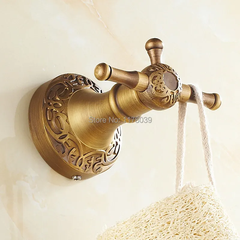 European style retro brass bathroom robe hook,all copper antique bathroom towel hook,wall