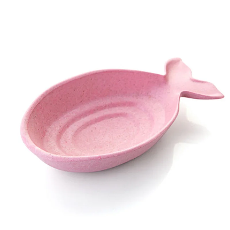 FHEAL Wheat Straw fish Shape Multifunctional Dish Vinegar Soy Sauce Snack Plate Environmental Spice Jar Kitchen Accessories (3)