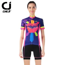 Cheji short sleeved cycling Jersey Sets female summer bicycle wear shirt shorts cycling clothing Factory Direct Sales