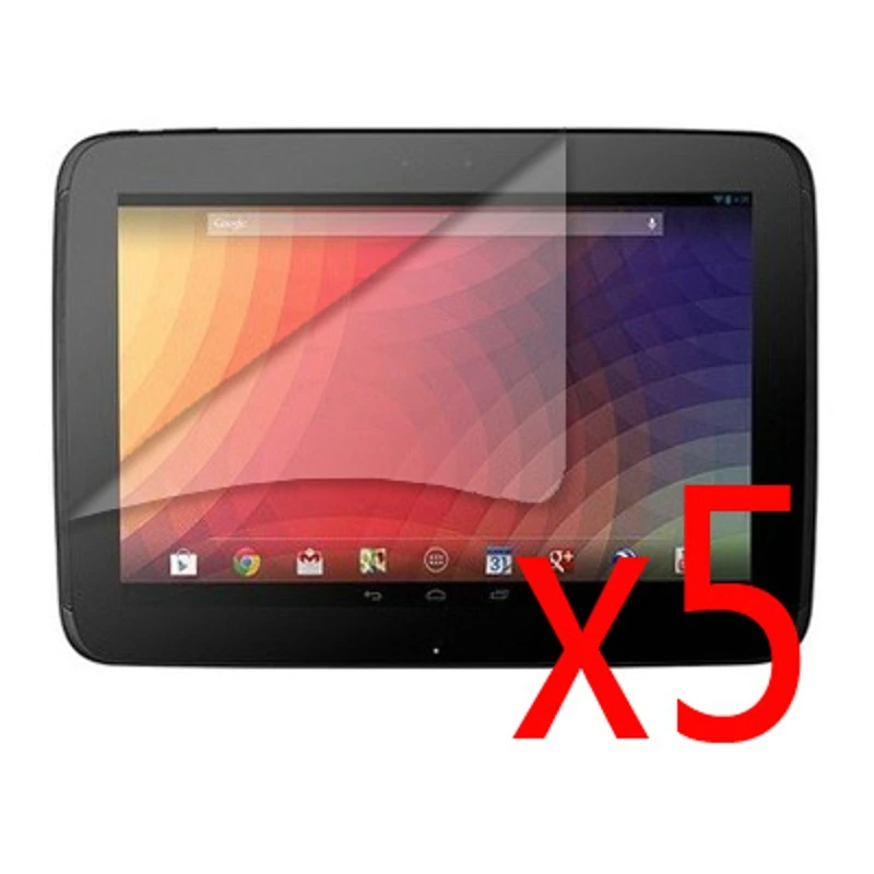 

5x LCD films +5x Cloth , Premium HD Crystal Clear Screen Protector Protective Film Guards For Google Nexus 10 10.1" Tablet