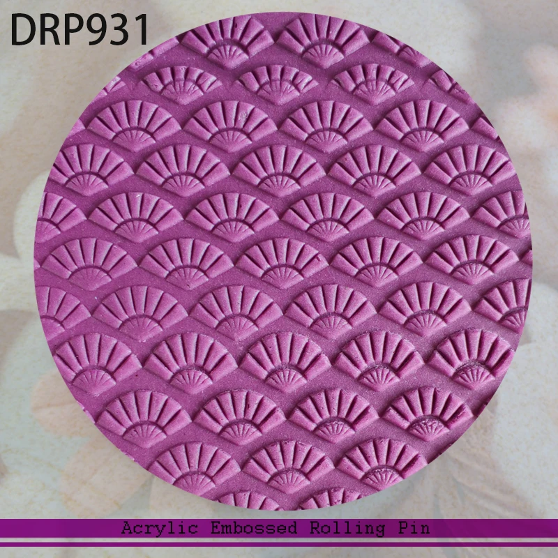 

Embossing Acrylic Rolling Pins Textured Non-Stick Designs for Fondant Sugar Craft Cake Baking Decorating Tool