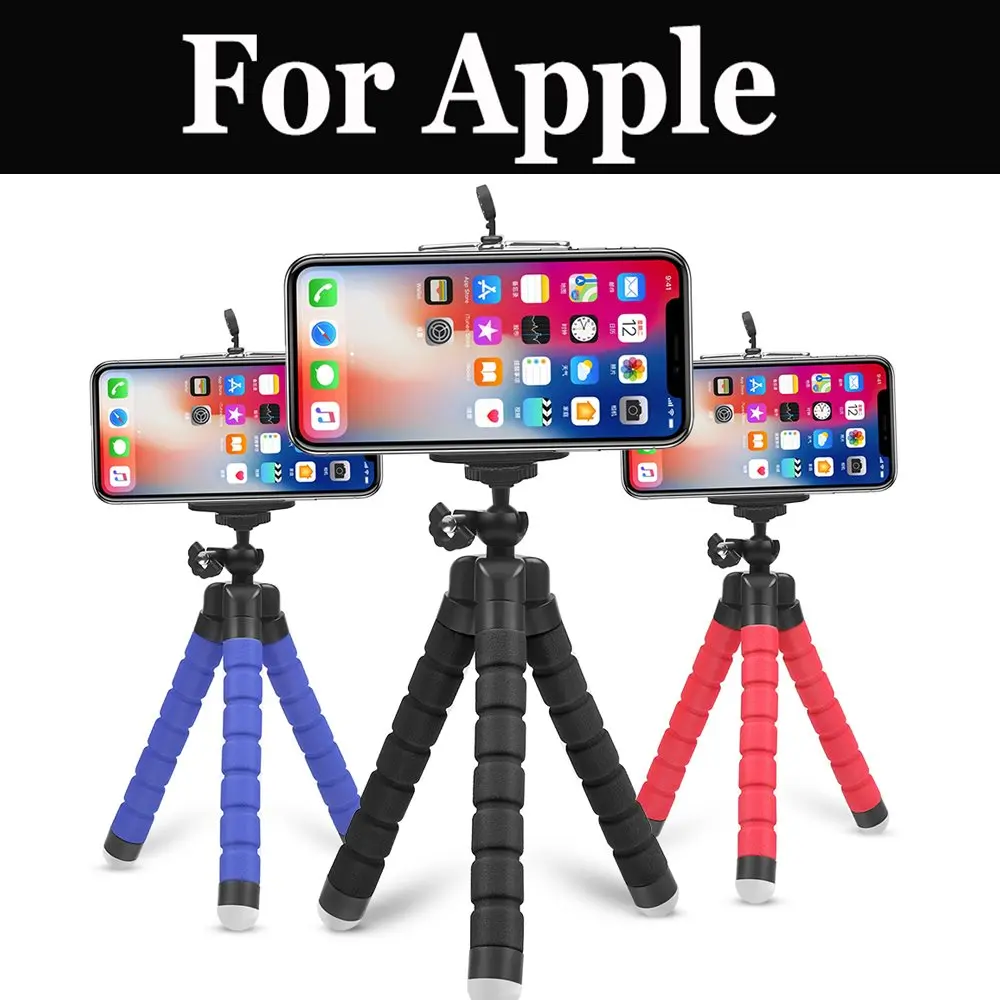 

Portable Mini Flexible Sponge Octopus Tripod Phone Camera Holder Bracket For Apple Iphone 7 7 Plus Se 8 8 Plus X Xs Xs Max Xr