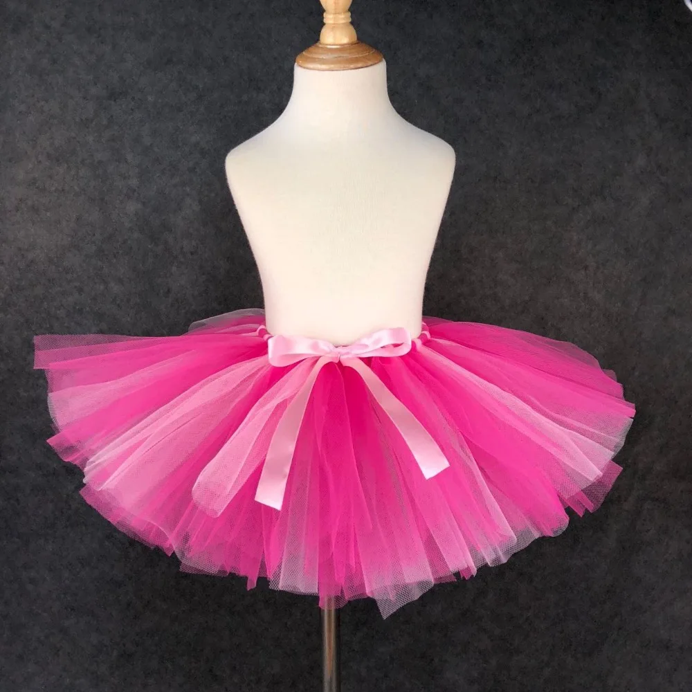Прекрасные детские розовые юбки-пачки из тюля для девочек балетные пачки юбки для танцев американка с бантом из ленты детский праздничный костюм Юбки