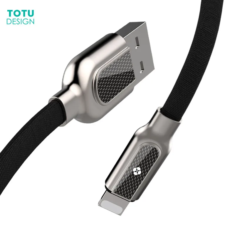 TOTU USB кабели для iPhone кабель зарядное устройство 2.4A цинковый сплав плетеный провод