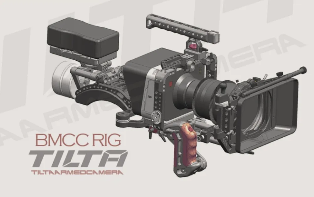 

Tilta BMCC offset shoulder rig 15mm BMCC rig for BlackMagic Camera Cage + Follow focus + 4*4 Carbon Matte box V-lock