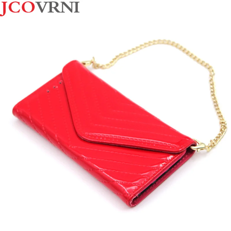 

JCOVRNI latest fashion for i7 i8 flip wallet handbag style leather case for iphone XS 7 7Plus patent leather woman phone bag