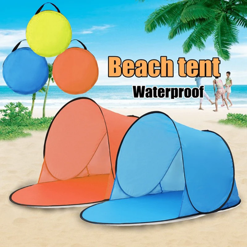 Portable Beach Tent 2-3 Person Uv Protection Pop Up Beach Mat Folding  Automatic Camping Tent - Tents - AliExpress