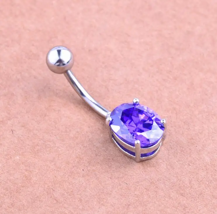 2016 NEW Body Jewelry Single Cubic Zirconia Piercing Navel Surgical