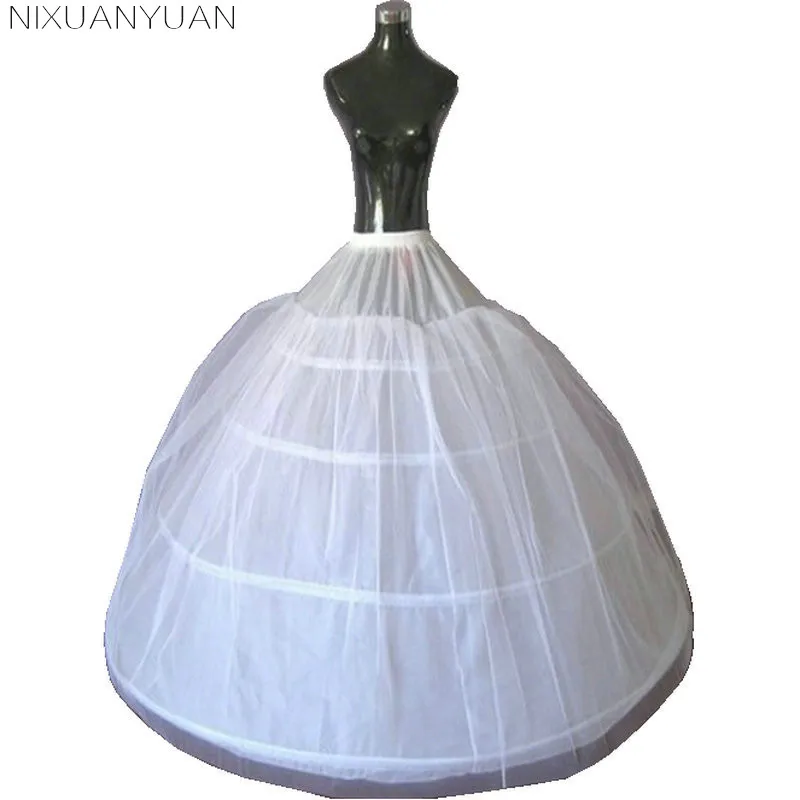 Дешевая Нижняя юбка для свадебного платья Быстрая белый 4 Hoop Petticoat Свадебные платья Аксессуары для кринолинов Нижняя юбка