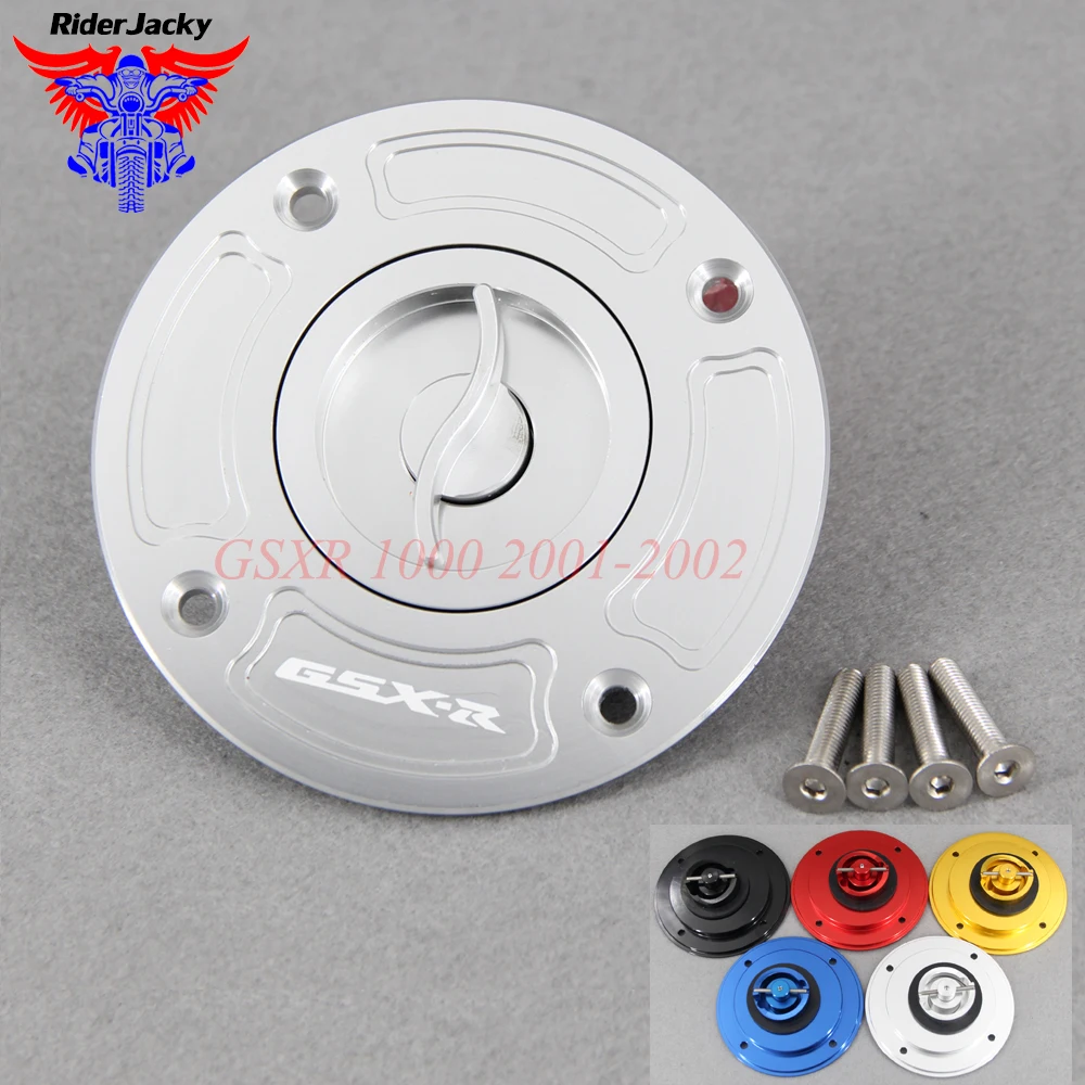 

Motorcycle Accessories Fuel Gas Tank Cap Cover For Suzuki GSXR1000 GSXR 1000 2001-2002 CNC Aluminum Keyless