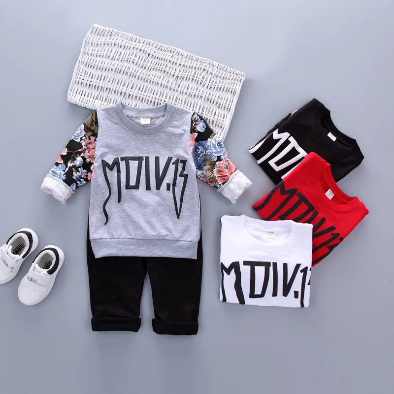 

NGMZT Baby Boy Clothes Set Spring Kids Clothing Set High Quality 2pcs T-shirt+pants Suit Cotton Cartoon Set for Infant Girls
