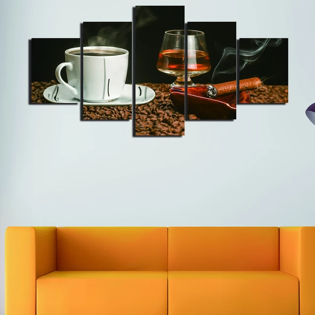 5 Unidades Cigarros Y Café Vino HD Imprimir Pintura Comedor ... 5 Unidades Cigarros Y Café Vino HD Imprimir Pintura Comedor ...